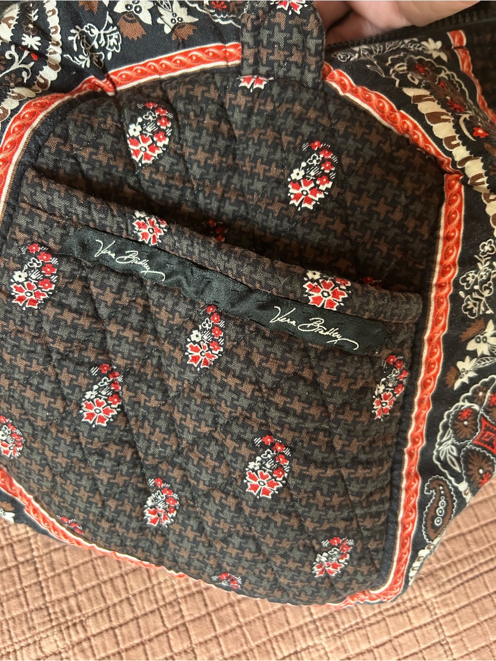 Vintage Vera Bradley Quilted Paisley Print Mini Duffel Bag - Picture 8 of 13